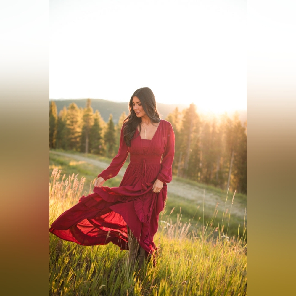 Lucky to Have You Wine Maxi Dress